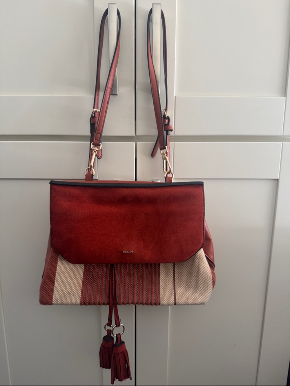 Parfois Leather-Trim Shoulder Bag/backpack